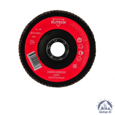 Круг лепестковый КЛТ 125х22 мм, P60, Elitech, 1820,039000 купить в Уссурийски